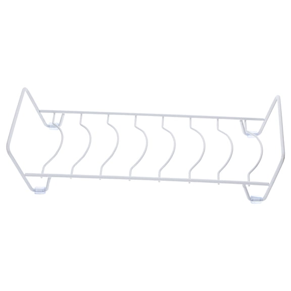 MLINS White Kitchen Dish Drying Rack with Bottle Holder and Drain Tray, Compact 35x13x8CM Storage Organizer for Countertop