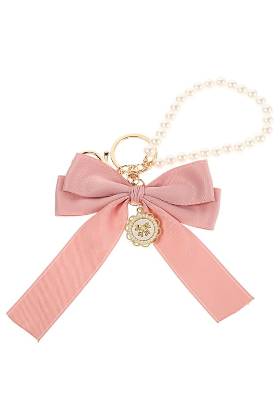 Elegant Girly Bow Keychain in Pink for Fashionable Everyday Use