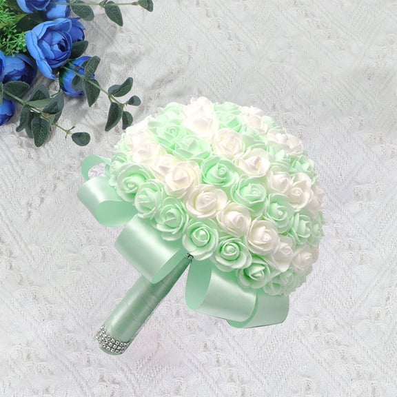 MLINS Bridal Bouquet with Exquisite Artificial Flowers for Wedding Decoration One PC Foam