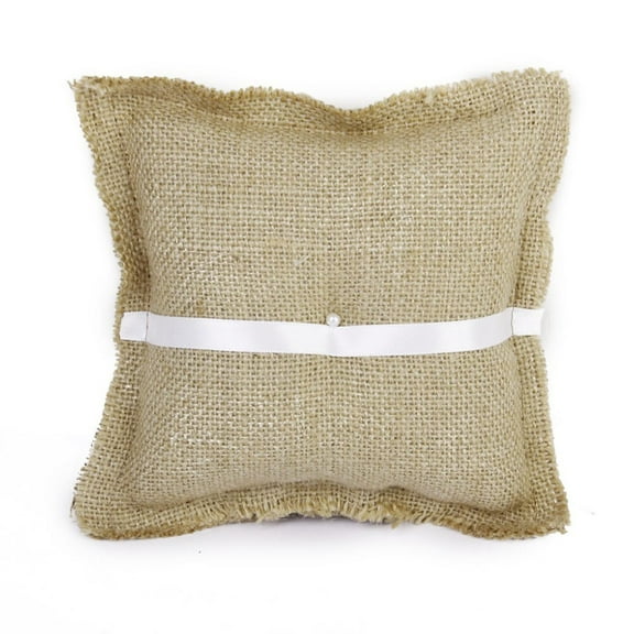 MLINS Bridal Wedding Ceremony Jute Pocket Ring Bearer Pillow Cushion