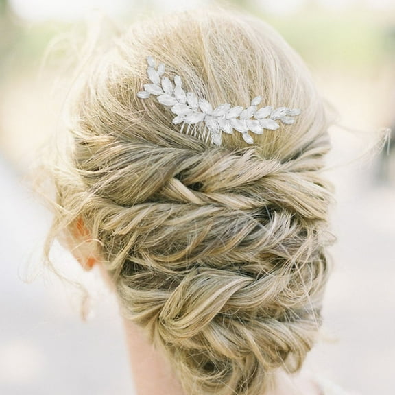 MLINS Brides Wedding Hair Comb Rhinestone Bridesmaid Hair Side Comb Flower Bridal Hair Pieces Boho Headpiece Hair Jewelry Accessories For Women Girls