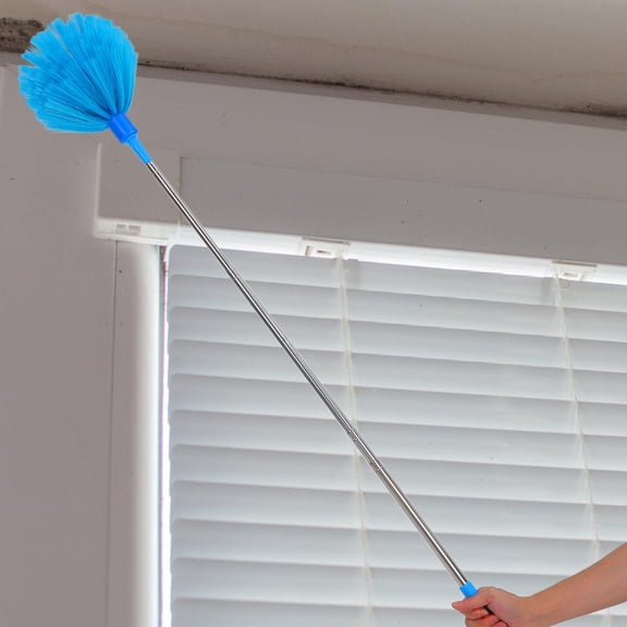MLINS  Broom Head Telescoping Duster Extendable for High Ceilings Spiderweb Sky-blue