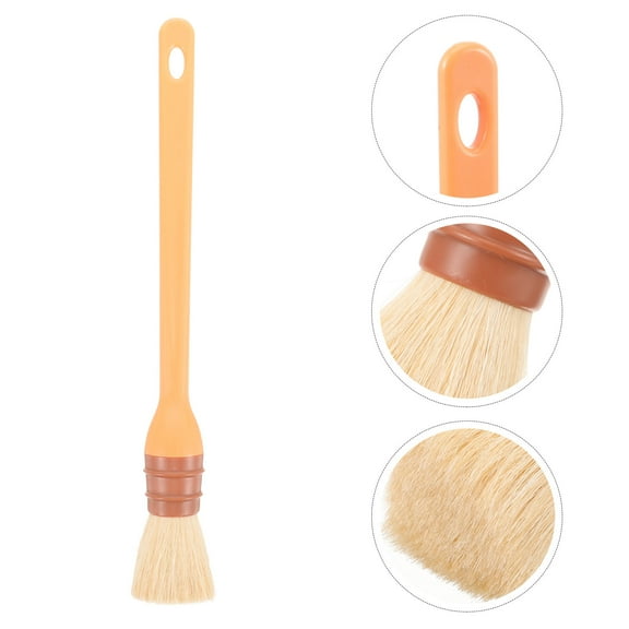 MLINS Brown Fleece Basting Brush for BBQ Cooking and Pastry Baking Durable Plastic Handle 10 in