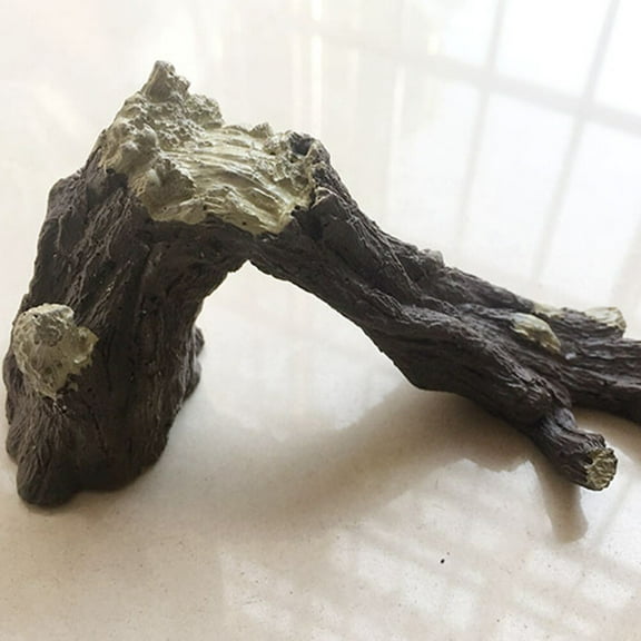 MLINS Brown Synthetic Bark Shell Decoration for Aquarium Landscaping Easy to Clean Durability Matters 1PC