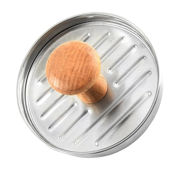 DINHEAROM Meat Press Mold Wooden Simple Design 1Pack 4.9x4.9in