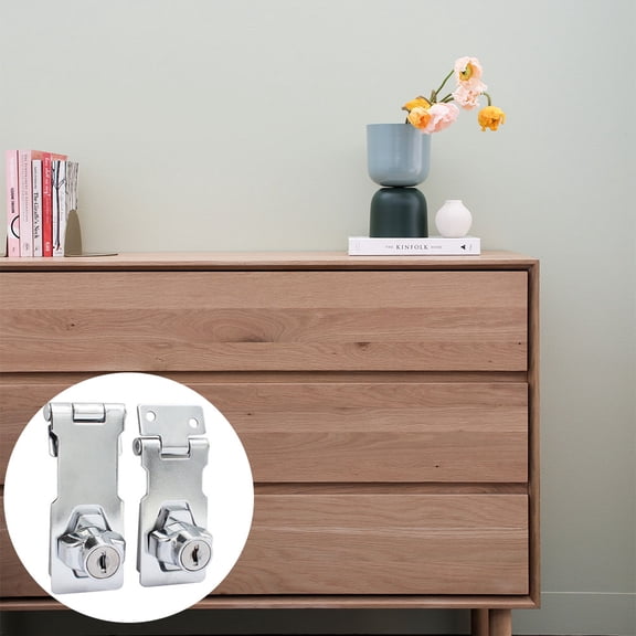 MLINS  Cabinet Latch File with Lock Door Keys Keyed Hasp Locks