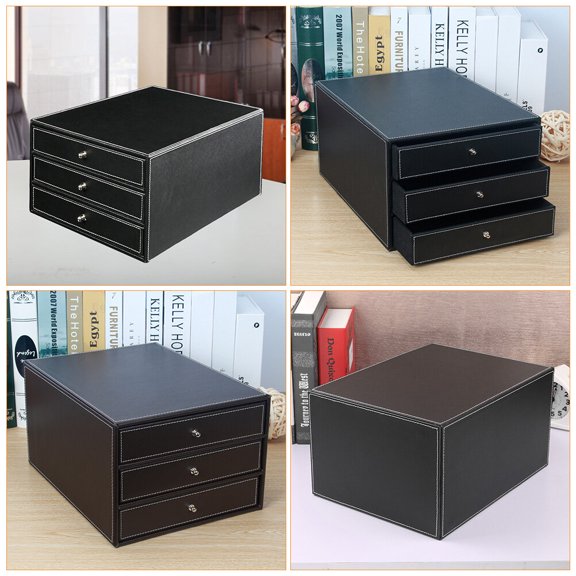 MLINS Cabinets Drawer Storage Cabinet Drawer Type Locker Office 33X25X17CM Black