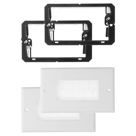 MLINS Cable Wall Plate with Brush Pass-Through for Home ABS Material Easy Installation