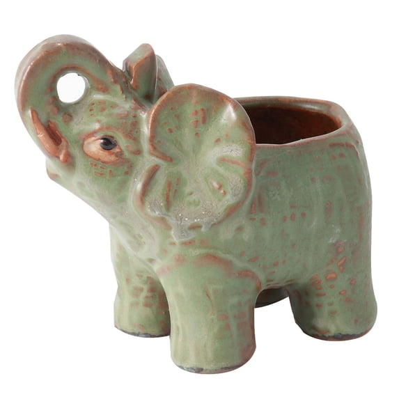MLINS Calf Elephant Succulent Planter Ceramic Elephant Decoration Desktop Flowerpot Ornament