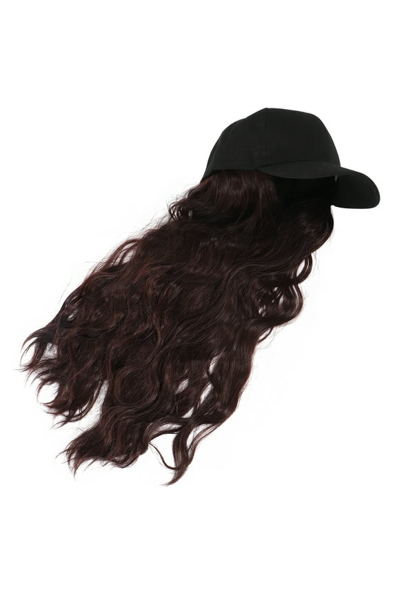 Cap with Hair Attached for Women Baseball Hats Headband Dad Black