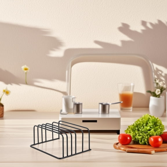 MLINS Carbon Steel Cutting Board Rack Organizer Kitchen Countertop Pot Cover Holder Multifunctional Storage Stand for Chopping Boards Cookware