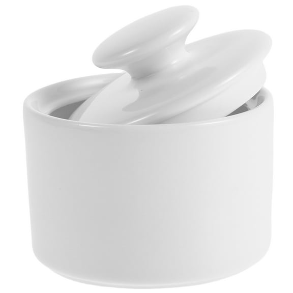 MLINS Ceramic Sugar Bowl with Lid Farmhouse Sugar Jar Porcelain Sugar Container for Coffee Bar Kitchen Countertop Sugar Holder Sugar Pot for Salt 170ml