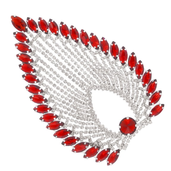 MLINS Chain Nail Charms Heart-shaped Tassel Drill Fashion Accessory 0.7X8.5X13.5CM Red