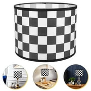 MLINS  Checker Linen Lampshade Plaid Pattern Lightweight