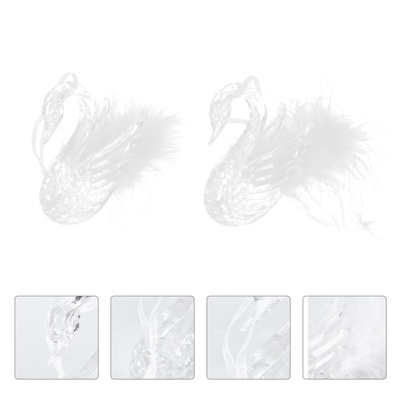 DINHEAROM 2pcs Decorative Swans White Hanging Adornment Photography Prop Home Decoration