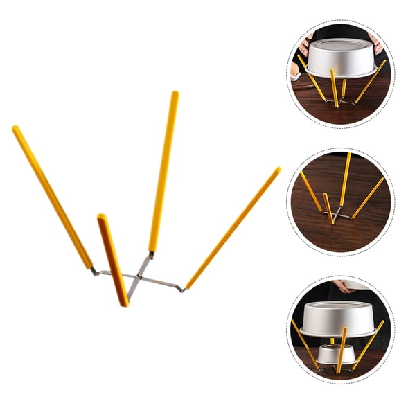 MLINS Chiffon Cake Cooling Racks Foldable Stainless Steel Cake Cooling Rack with Silicone Claws for Chiffon Cake Mold and Baking Cooling Stand