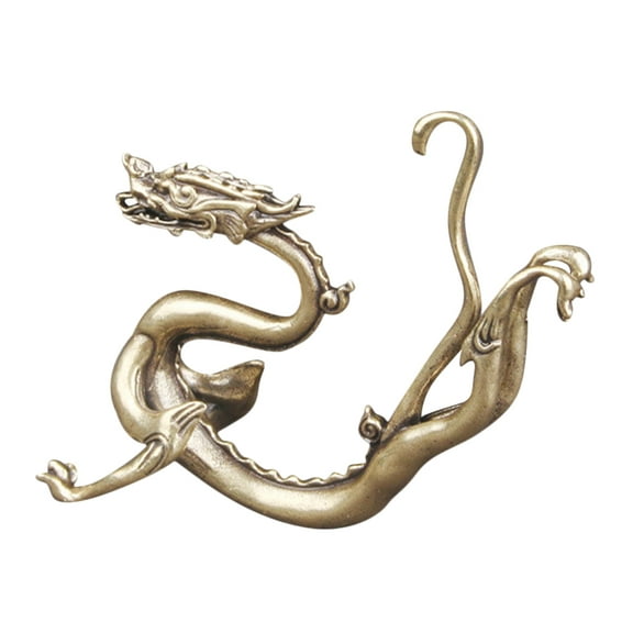 MLINS Chinese Dragon Decoration Table Ornament Feng Turtle Statue Golden