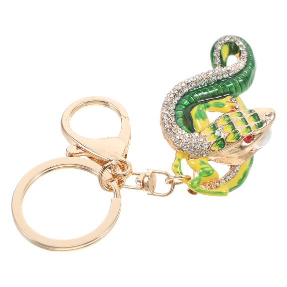 MLINS Chinese Keychain Aesthetic Snake Keychain Rhinestone Keychain Bag Pendant Sparkly Keyring Charm for Women Car Keys and
