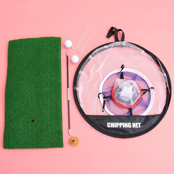 MLINS Chipping Pitching Cage Practice Net Golf for Hitting Training Mat