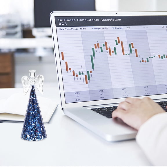 PTOOTP Sculptures Home Decor Glass Blue 1Pcs 5.3X2.2X2.2in