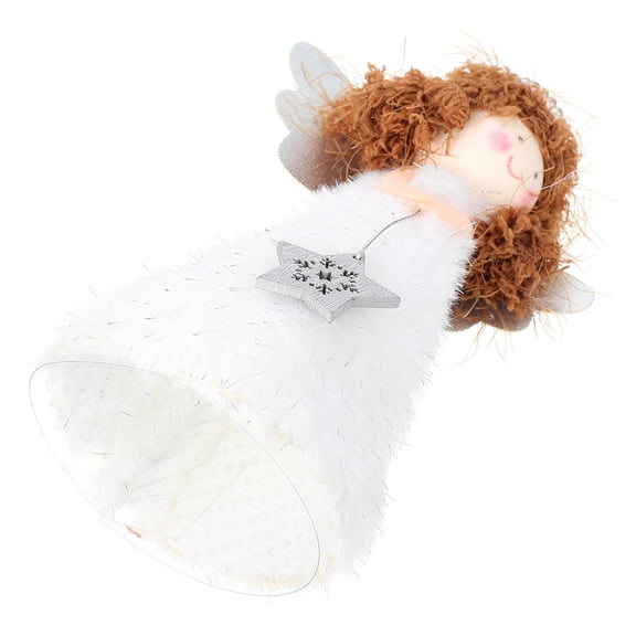 MLINS Christmas Angel Tree Topper for Decoration White PVC and Plush Material 1 Piece