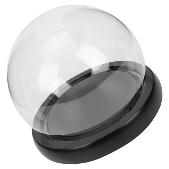 MLINS Clear Glass Cloche Globe Display Dome Round Ball Jar with Wood Base Display Globe for Preserved Flowers Succulents and Collectibles