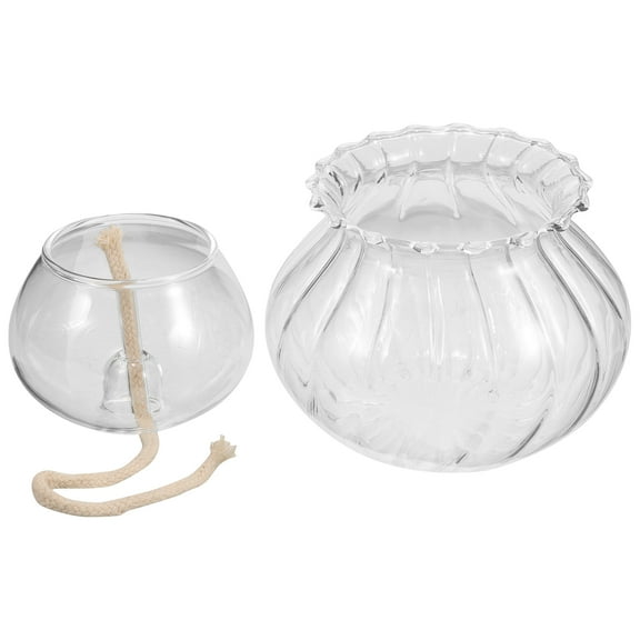 MLINS Clear Kerosene Lamp Kerosene Lamp Tabletop Decorative Oil Lantern No Lamp Oil