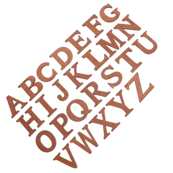 MLINS Coffee Color Wooden Alphabet Letters for DIY Creative Crafts and Decorations 26 Pieces