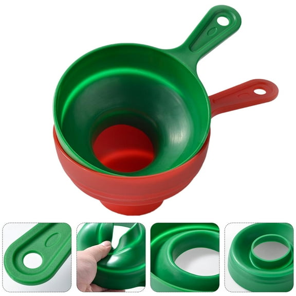 HEALEEP Wide Mouth Funnel Assorted Color Oil Transfer 2Pcs 7.86X4.72X2.75in