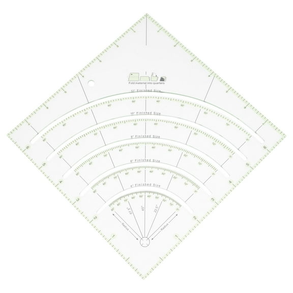 MLINS Colorful Sewing Ruler Quilting Fabric Circle Cutter Template with Precision Measurement Tools