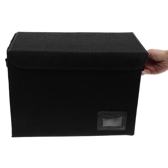 FELTECHELECTR Black Comic Book Storage Bin with Handle, Organizer Set 15.4x11.4x7.9 Inches for Comics, Magazines, and Collectibles