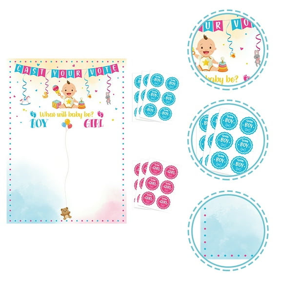 MLINS Confetti Reveal Gender Prediction Poster Birthday Decoration Boy Baby