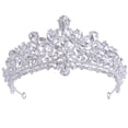 thumbnail image 1 of Bridal Rhinestone Crown Accessories for Wedding Photos Silver Color Lightweight and Durable, 1 of 8