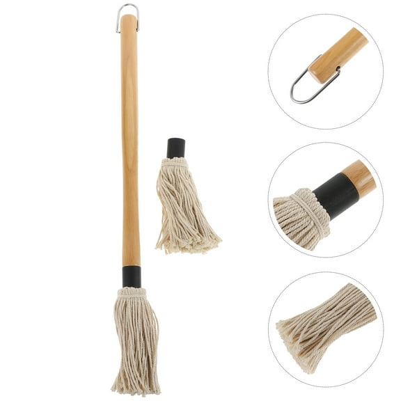 PTOOTP BBQ Mop Cotton Oil Brush with Handle for Grilling and Baking, 1 Set, Kitchen Tool