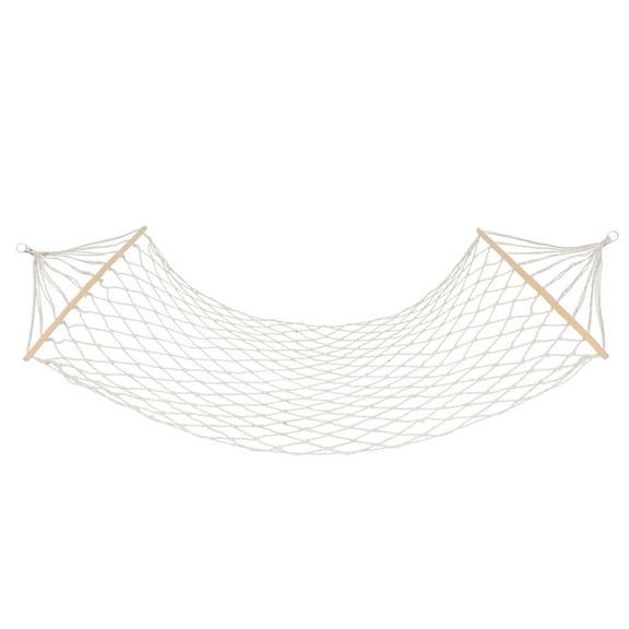 MLINS Cotton Thread Solid Wood Hammock Sturdy Swing Individual 270x80cm Beige