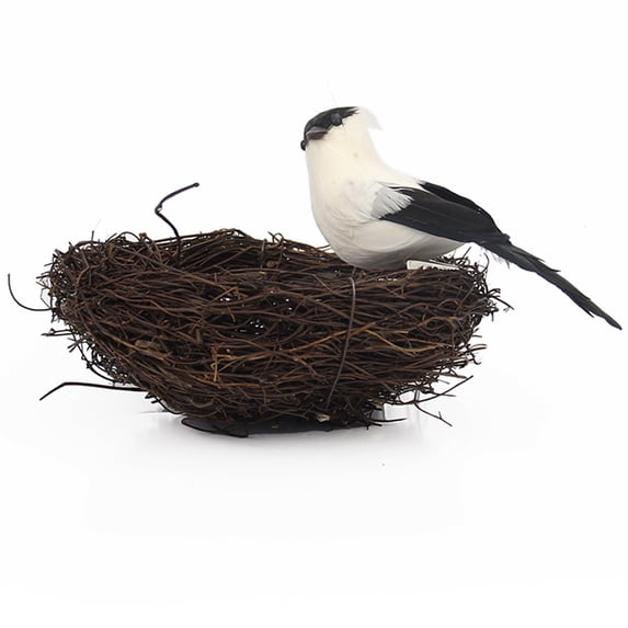 Creative Bedroom Decor Set with 5pcs Bird Eggs 1pcs Sparrow and 1pcs Nest Model Ornament