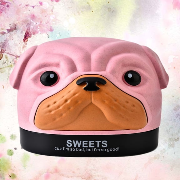 MLINS Creative Cartoon Bobby Dog Tissue Box Cover Holder Wheat Fiber PP Tissue Storage Paper Facial Tissue Organizer for Kids Room Car Bathroom Bedroom Desks (Pink)