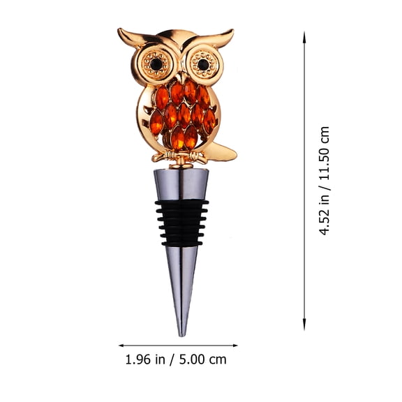 MLINS Creative Silver Owl Wine Bottle Stopper Food Grade Alloy Cork Easy to Use for Wine Bottle 1Pc