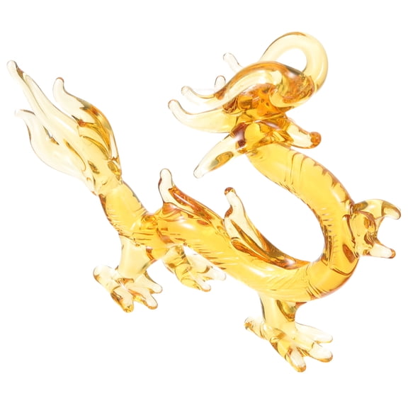 MLINS Crystal Dragon Statue Wealth Prosperity Ornament Chinese Auspicious Dragon Figurine Office Decor