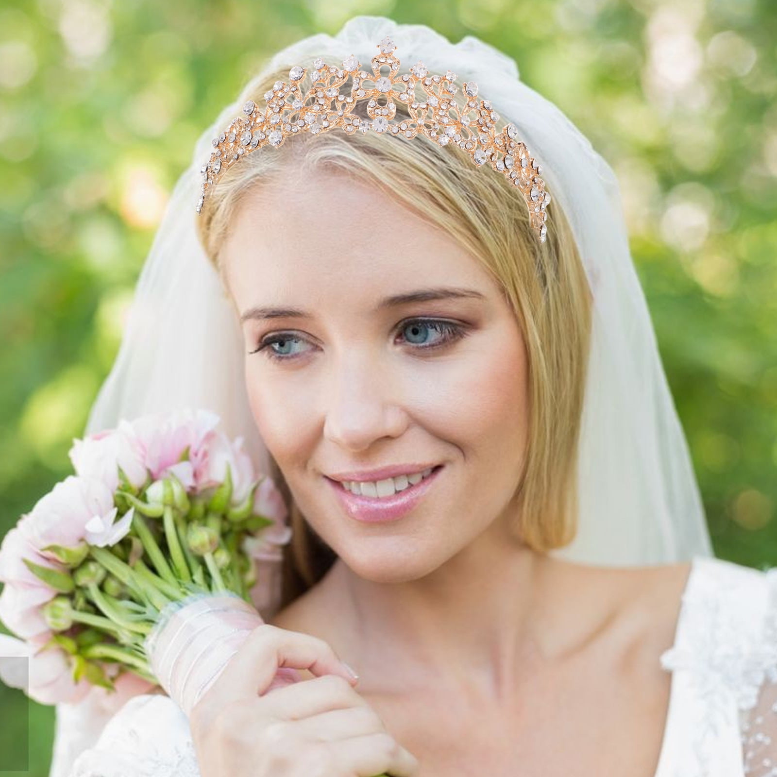 Women’s Formal Tiara Hair Accessory Amazon.com: VELSCRUN AB Silver Crystal Birthday Queen Tiara  main image 2