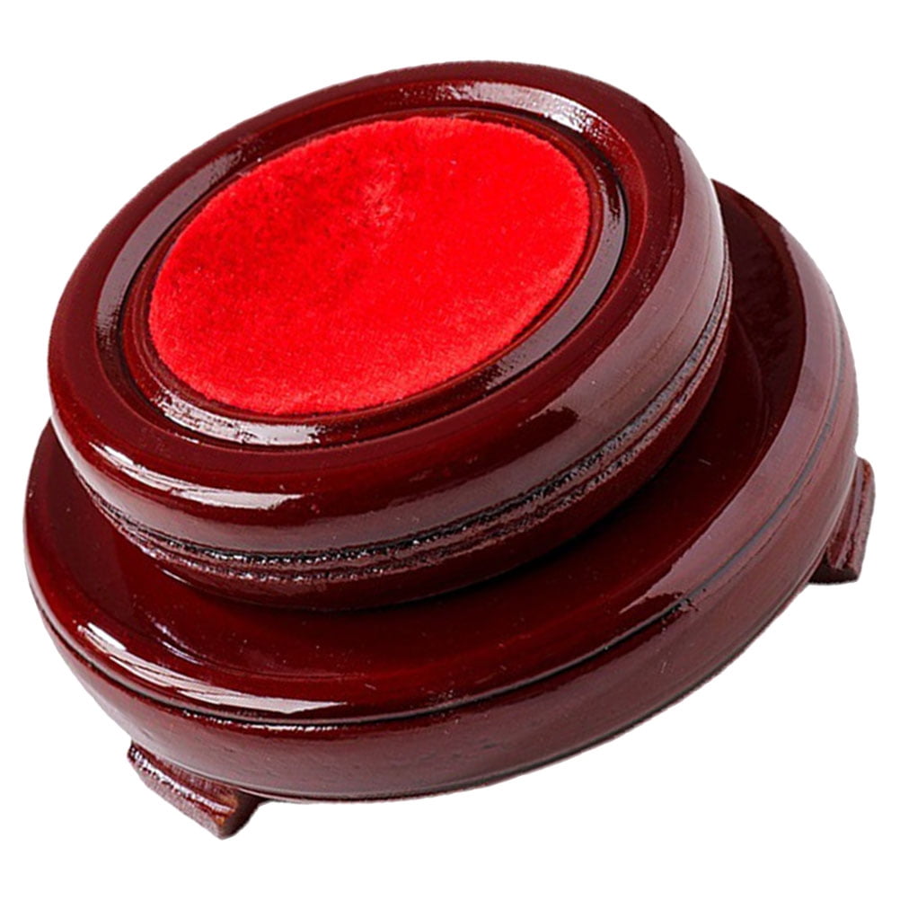 MLINS Crystal-ball Pedestal Wooden Display Rack Risers Rotating Stand ...