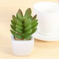 thumbnail image 1 of MLINS Cute Fake Succulent Plants in White Ceramic Planters for Decor Use 4Pcs Mini Assorted Green 3.5x3.5x3.5 Inches, 1 of 8