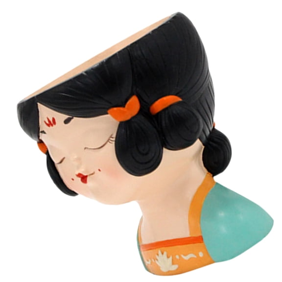 MLINS Cute Room Decor Cartoon Flowerpot Girl Shape Planter Miss