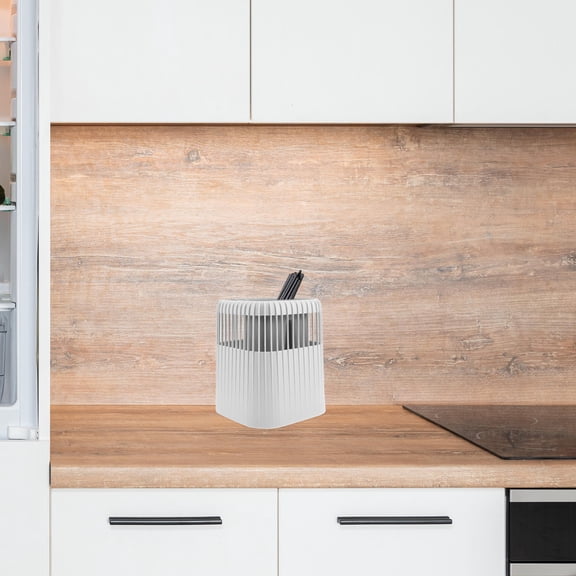 DINHEAROM Kitchen Drain Rack Utensil Drying Rack White PP 1Set For Organized Silverware