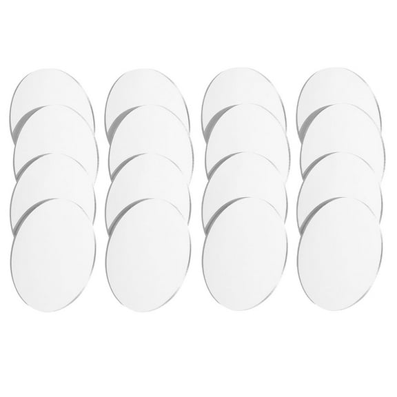 MLINS DIY Acrylic Mirror for Crafts with Silver Color and Circular Shape 20 Pieces Small Mirror Sheets