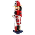 thumbnail image 1 of Firefighter Nutcracker Ornament Wooden Soldier Statue 1 Set Christmas Decoration, 1 of 8