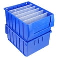 thumbnail image 1 of DINHEAROM Storage Bin Workshop Blue Removable Partition 1 Set 10.81X8.84X5.50in, 1 of 8