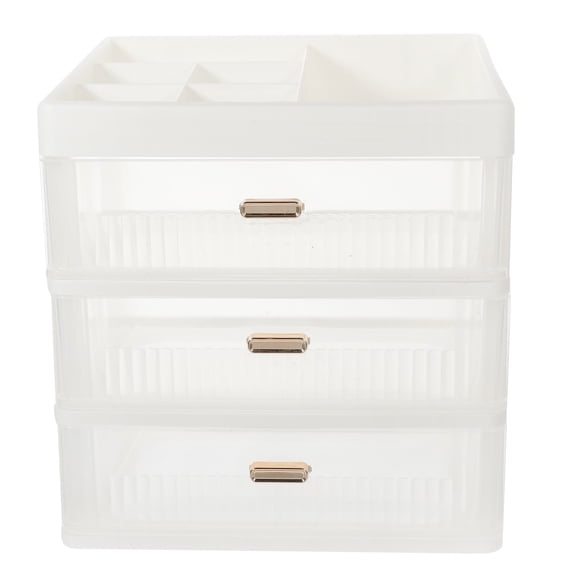 MLINS  Desktop Storage Box Large Makeup Organizer Cabinets Dresser Drawer White