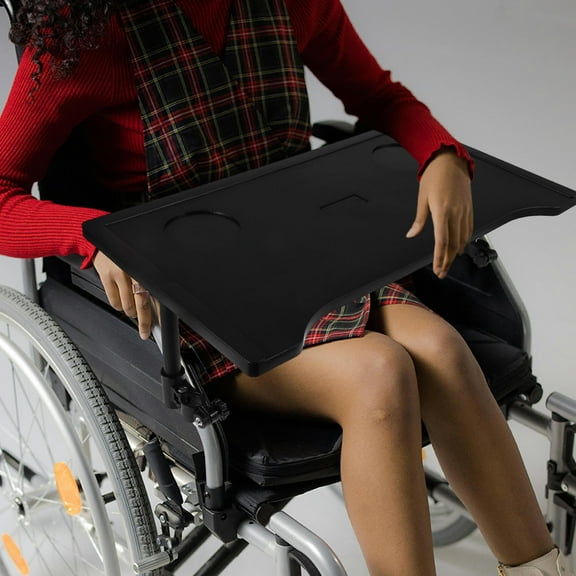 MLINS Detachable Wheelchair Table Trays With Cup Holder Ideal For Seniors And Adults , Convenient And Foldable Dining Table