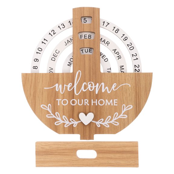 YUYUETIME Elegant Wood Desktop Calendar For Adults Daily Calendar 1Pack 7.86X7.66X0.59In